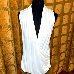 Draped Sleeveless Vneck